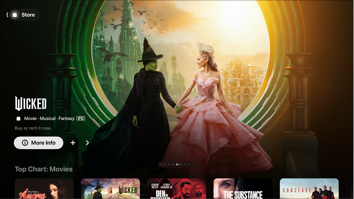 Screen showing Store