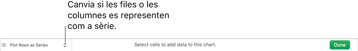 Un menú desplegable per indicar si es representaran les files o les columnes com a sèrie.