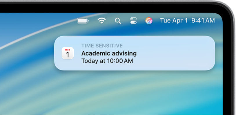 Uma notificação de alerta do Calendário.