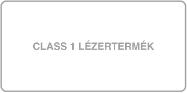 Egy címke a következő szöveggel: „Class 1 laser product”.