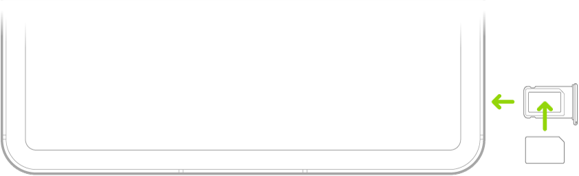 Końcówka małego spinacza lub narzędzia do wyjmowania karty SIM jest wkładana w otwór w tacce (z lewej strony iPada) w celu wyjęcia tej tacki.