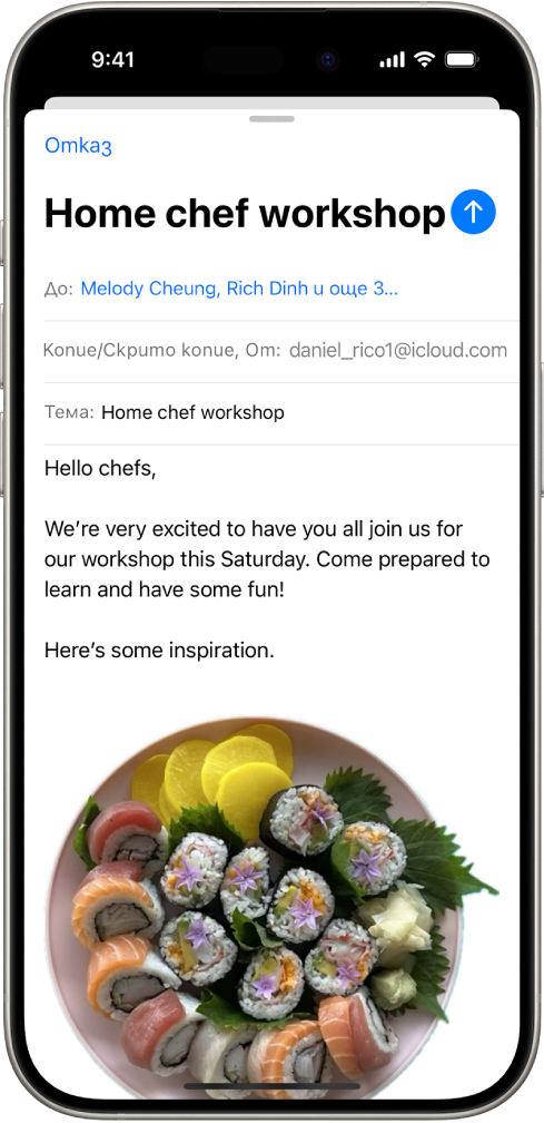 Чернова на имейл.