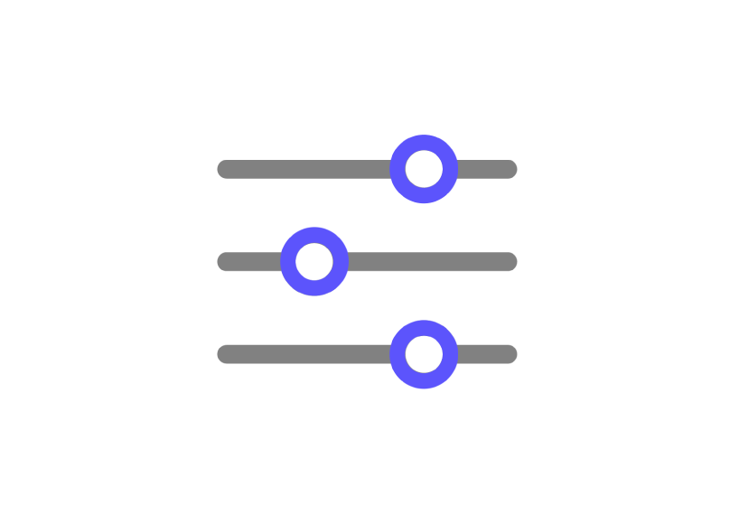 Un icono que muestra un regulador de control.