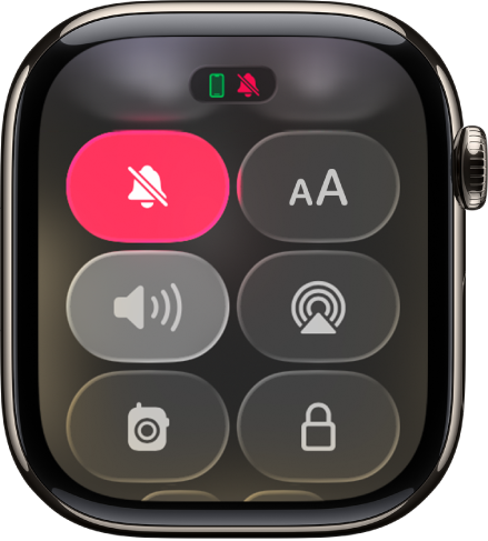 Central de Controle com o botão Modo Silencioso selecionado.