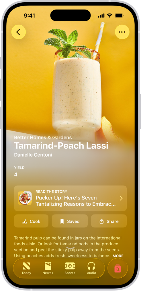 وصفة في Apple News+.