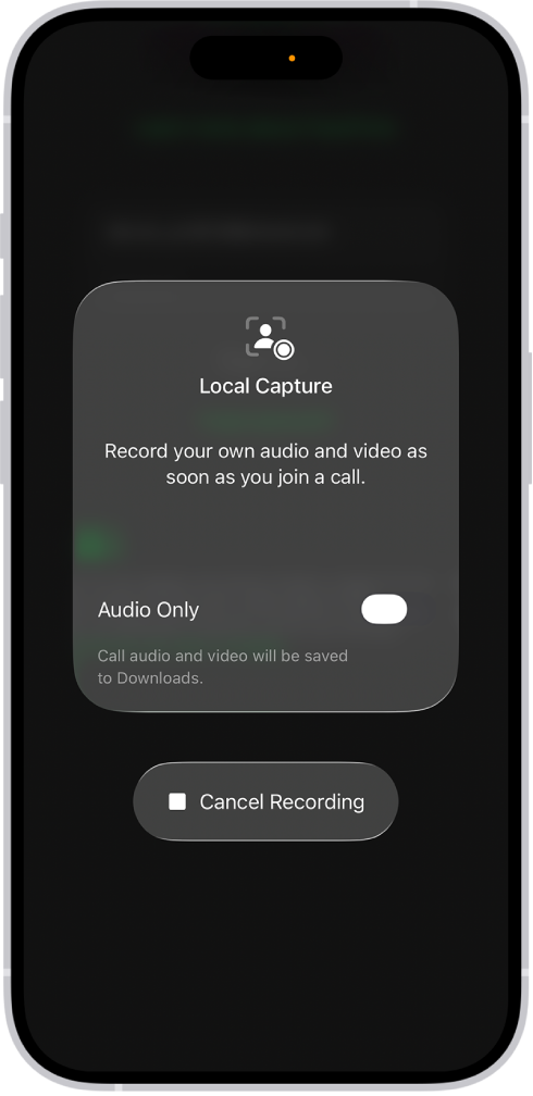 Pantalla para iniciar la captura del audio y el vídeo local de tu lado de la videoconferencia.