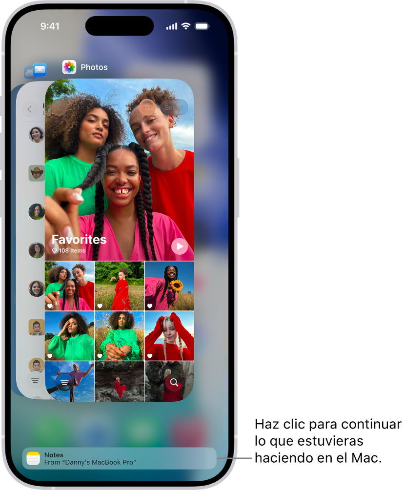 El selector de app del iPhone con una notificación de transferencia en la parte inferior de la pantalla.