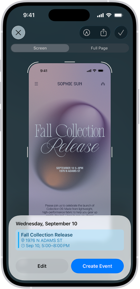 ଭିଜୁଅଲ୍ ଇଣ୍ଟେଲିଜେନ୍ସ୍ରେ ଖୋଲାଯାଇଥିବା ଏକ ଇଭେଣ୍ଟ୍ରୁ ଏକ ଫ୍ଲାୟର୍। ଇଭେଣ୍ଟକୁ ଏଡିଟ୍ ଏବଂ ତିଆରି କରିବା ବଟନ୍ ସହିତ ସ୍କ୍ରୀନ୍ର ନିମ୍ନରେ ଏକ କ୍ୟାଲେଣ୍ଡର୍ ଇଭେଣ୍ଟ୍ ଦେଖାଯାଏ।