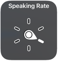 “பேச்சின் வேக வீதம்” அமைப்பைக் குறிக்கும் டயலைக் கொண்ட ரோட்டார் கட்டுப்பாடு.