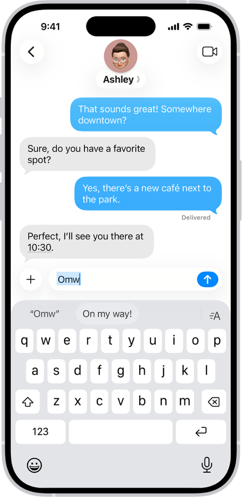 “Yldym” metin kestirmesinin yazıldığı ve altında değişim metni olarak “Yoldayım!” ifadesinin önerildiği bir mesaj.
