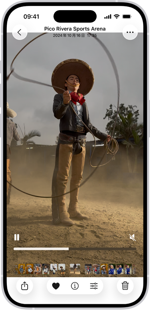 打开的视频底部一排是播放/暂停按钮、进度条和静音/音量按钮。左上方为“返回”按钮,用于返回浏览。