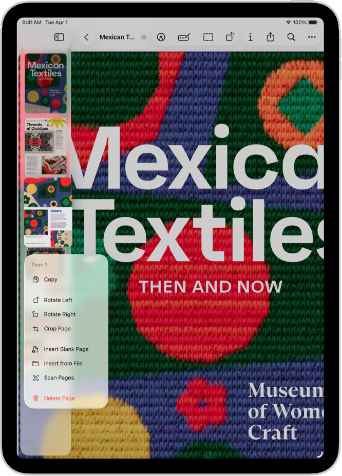 Chế độ xem hình thu nhỏ của tài liệu PDF với các tùy chọn trang được hiển thị.