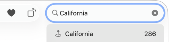 已在栏位中输入搜索标准的搜索栏。