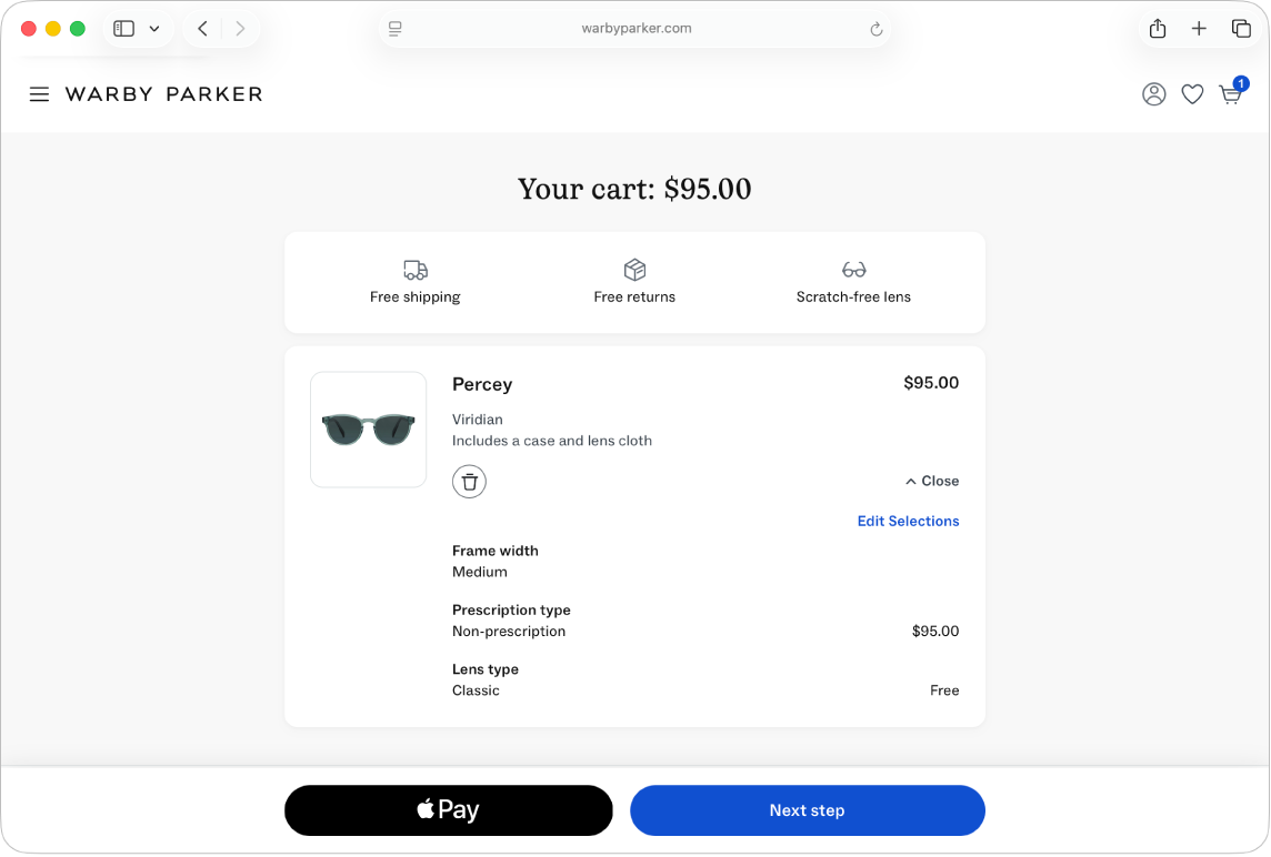 Un sitio de compras popular que acepta Apple Pay.