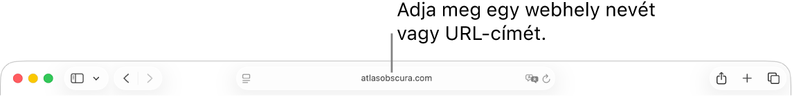 A Safari intelligens keresési mezője, ahol megadhatja a webhely nevét vagy URL-címét.