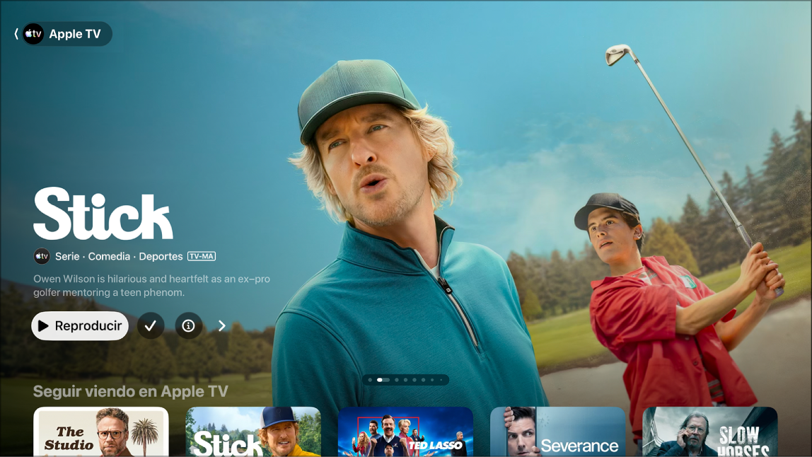 Pantalla que muestra Apple TV