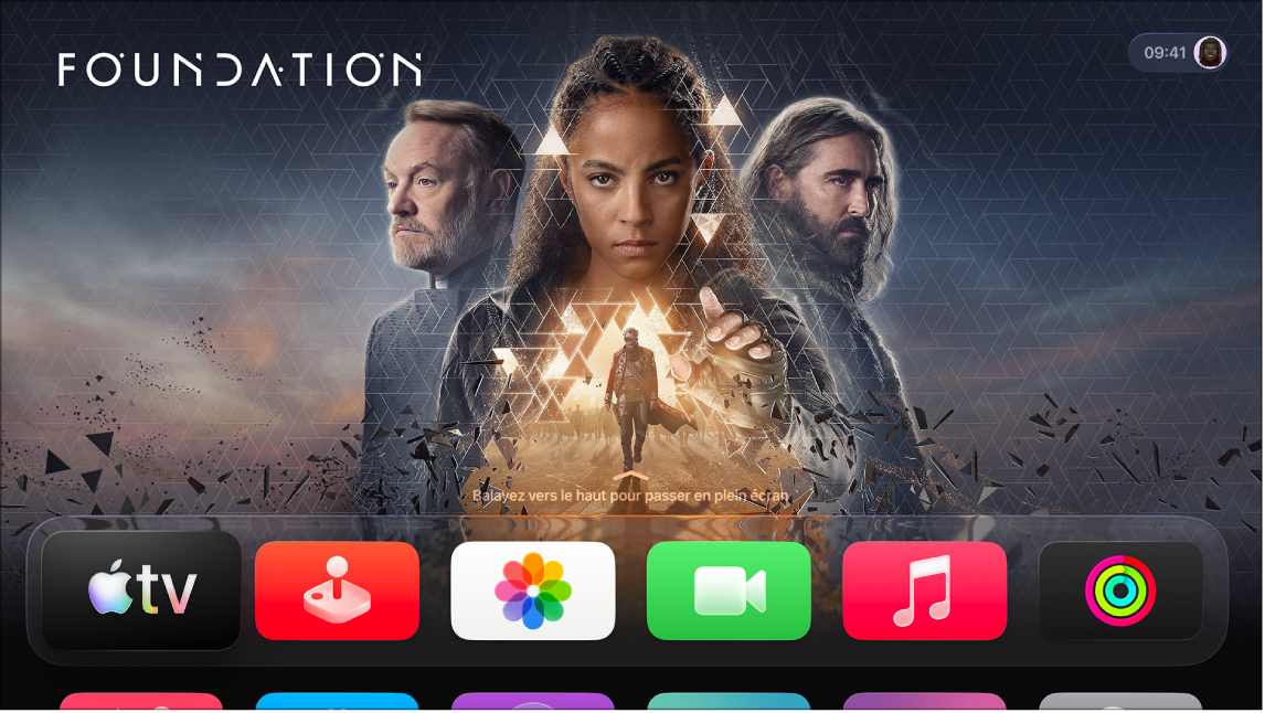 L’écran d’accueil de l’Apple TV.