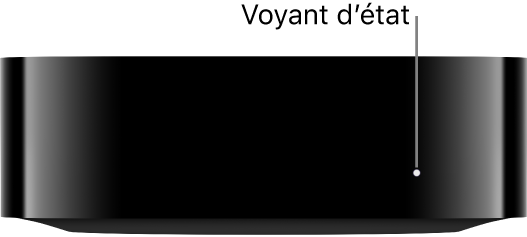 Apple TV avec le voyant d’état affiché