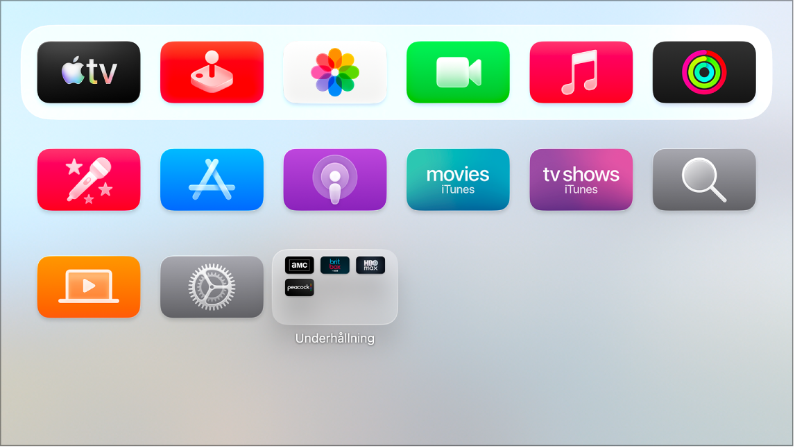 Hemskärmen visas i ljust läge