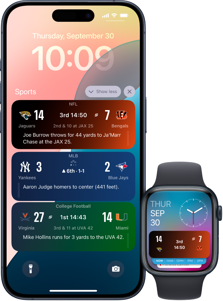 Apple Sports -liveseurannan ilmoitukset iPhonessa ja Apple Watchissa