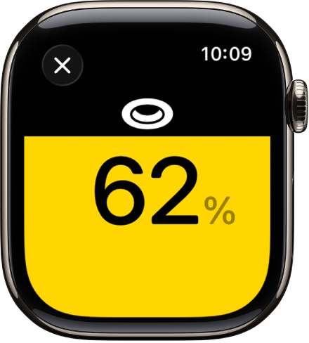 A control for a lighting accessory with the brightness set to 62%.