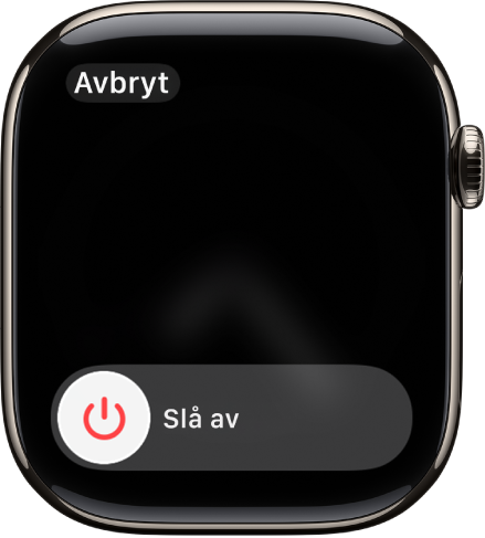 Apple Watch-skjermen som viser Slå av-skyveknappen. Dra skyveknappen for å slå av Apple Watch.