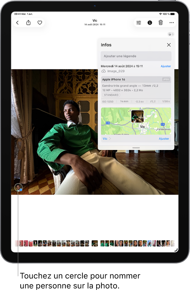 Une photo présentant les données de localisation.