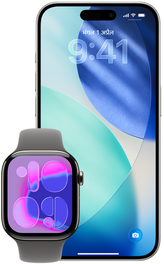 Apple Watch और iPhone।