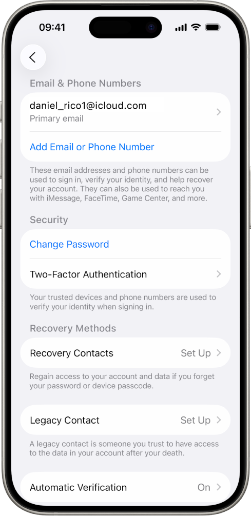 An iPhone screen showing two-factor authentication turned off.