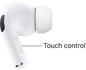 The location of the Touch control on AirPods Pro 2, along the stem of each of your AirPods.