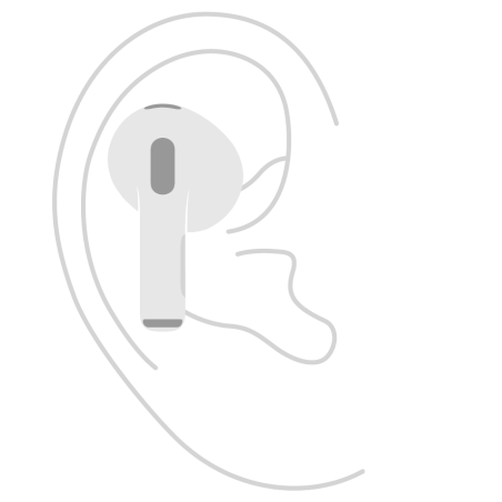 Une animation de l’insertion des AirPods 3 dans une oreille.