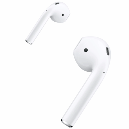 Prikazane su slušalice AirPods. Jedna od slušalica AirPods dodirnuta je dvaput.