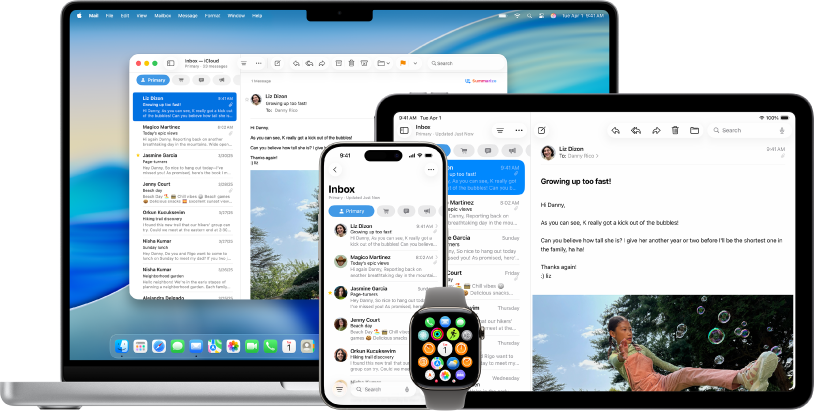 The same iCloud content available across various devices.