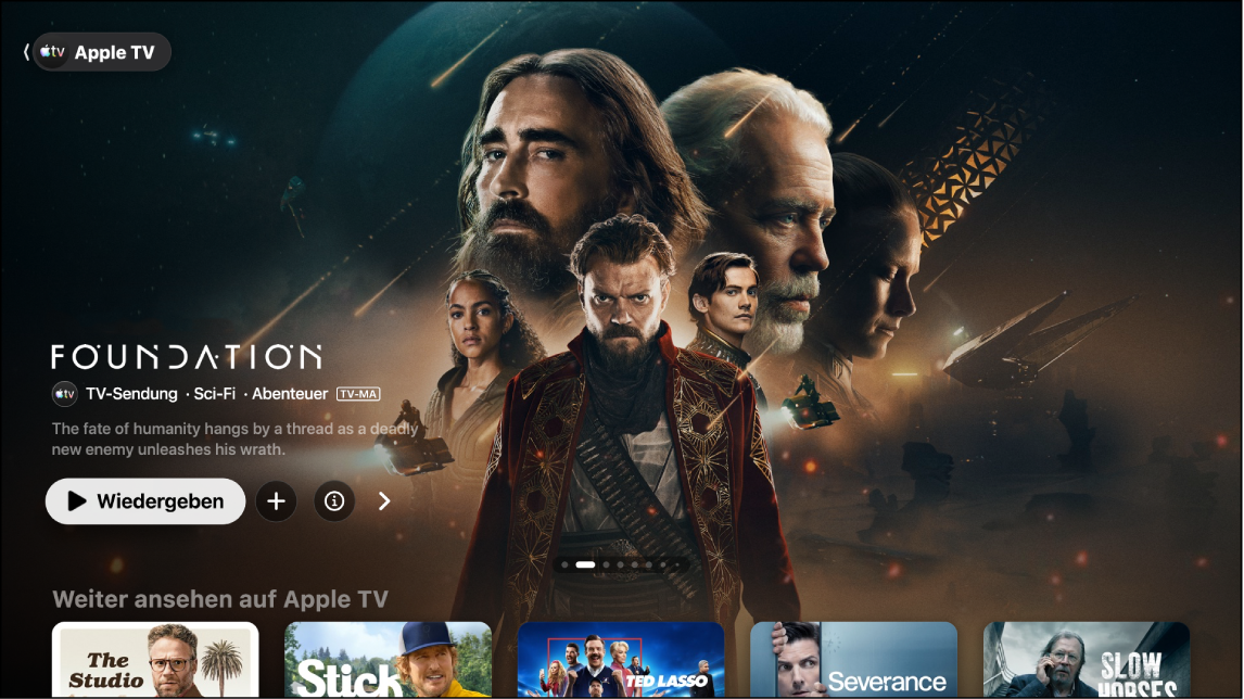Ein Bildschirm mit der Apple TV App