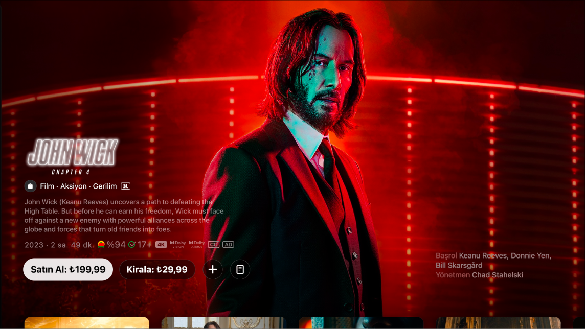 Film bilgisi ekranı