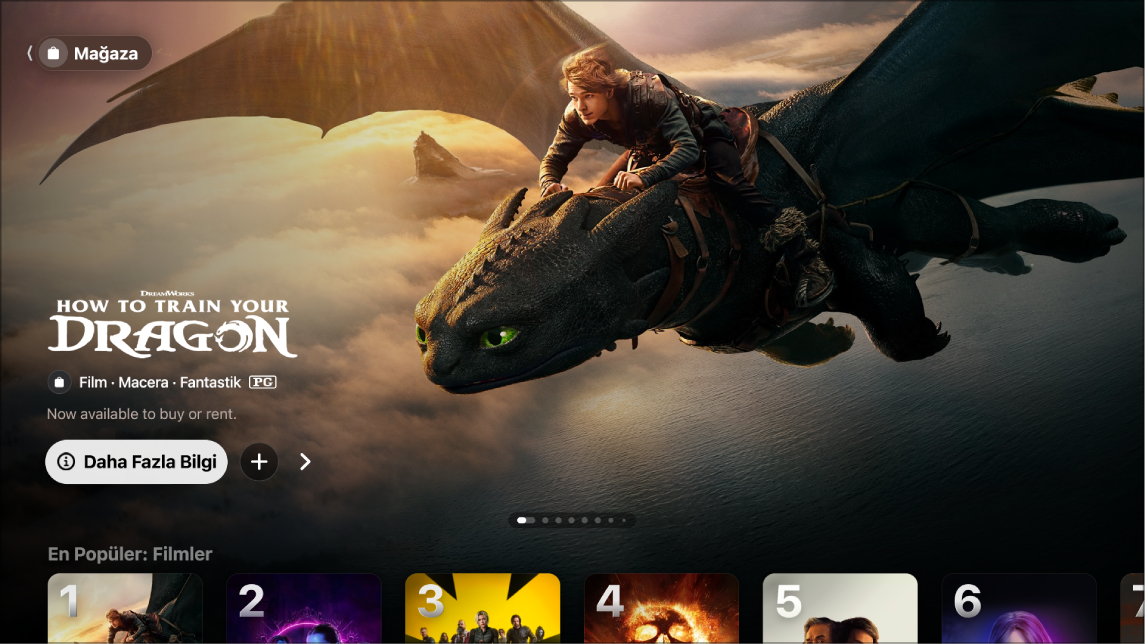 Apple TV Mağazası’nı gösteren ekran