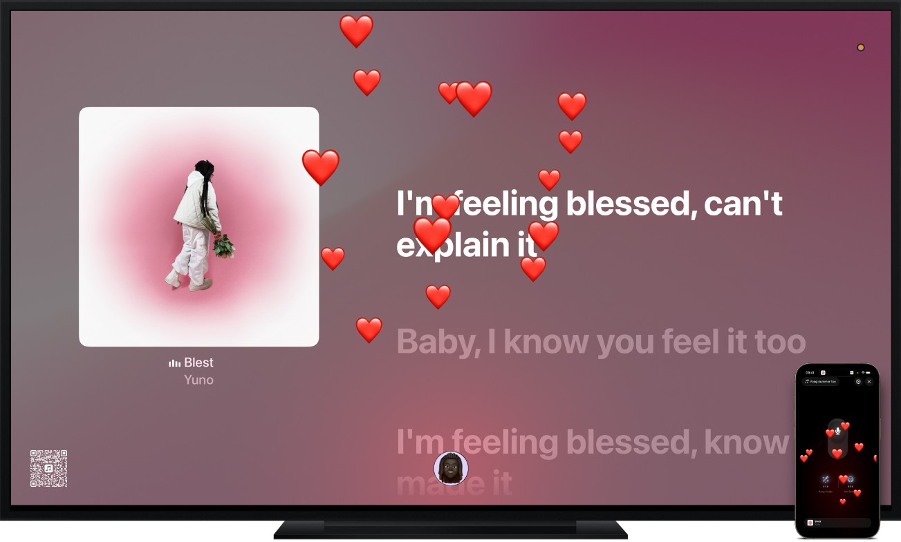 Voorbeeld van Apple Music Zing op de Apple TV.