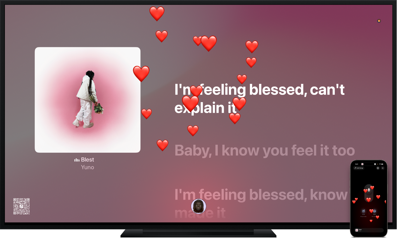 Apple Music Sing example shown on Apple TV.