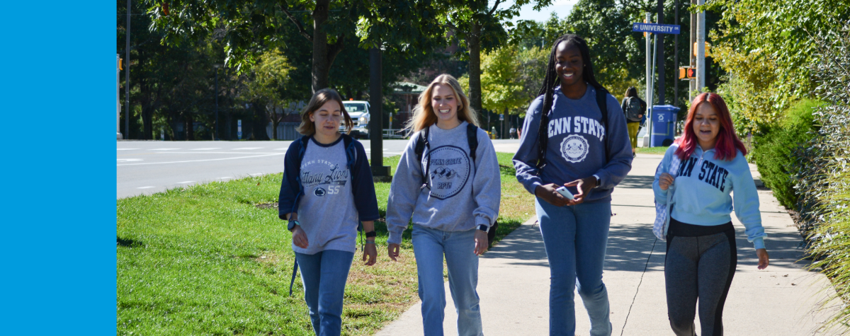 students walking on campus