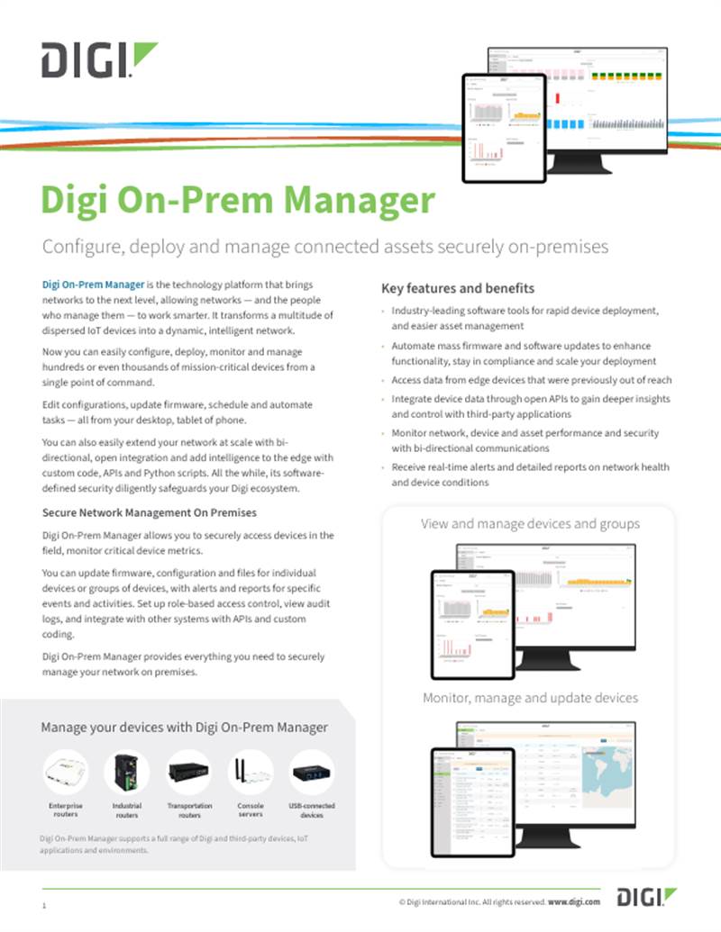 Fiche technique Digi On-Prem Manager