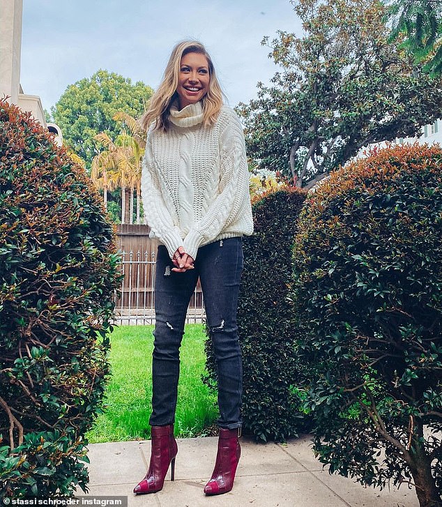 Bouncing back: I thought it would be way easier to bounce back, and everyday I wake up like a kid on Christmas morning hoping that when I look in the mirror, I¿m going to see my pre-pregnant body once again and that obvs never happens,' wrote Stassi; Stassi pictured in December 2019