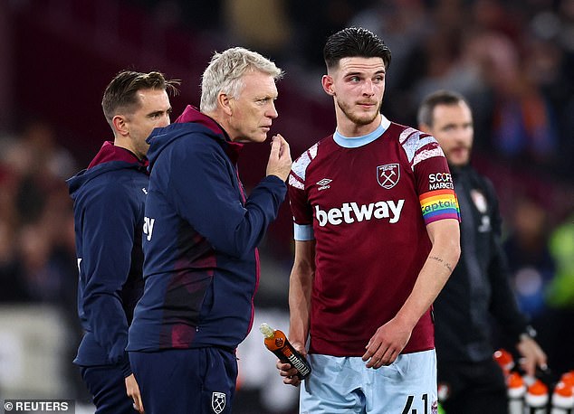 Declan Rice (right) helped guide West Ham to a much-needed Premier League victory