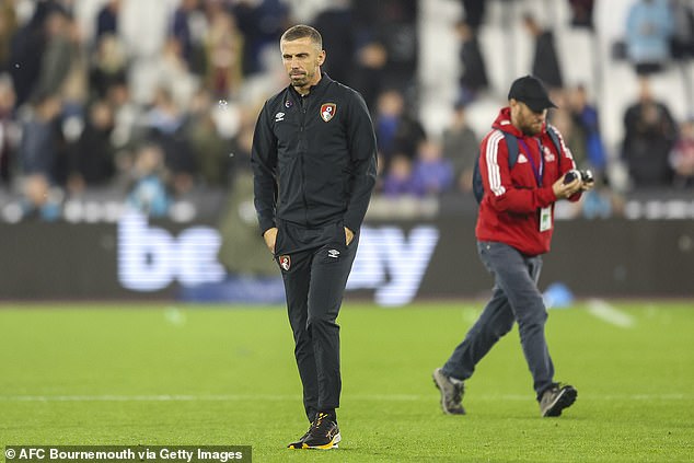 Bournemouth boss Gary O'Neil was shown a yellow card for berating match officials