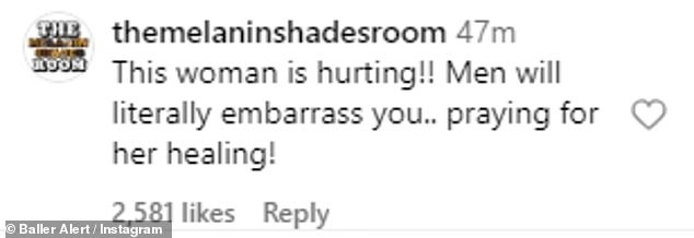 Devastating: The disturbing outburst prompted sympathy from fans and concerns over her welfare, as one person wrote: 'She is hurting and nothing about this is funny'