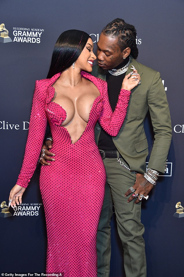 It is unclear if she and her estranged husband Offset have reconciled, but they were seen ringing in Valentine's Day together and she confirmed they were intimate on New Year's Eve following their split (pictured in 2020)