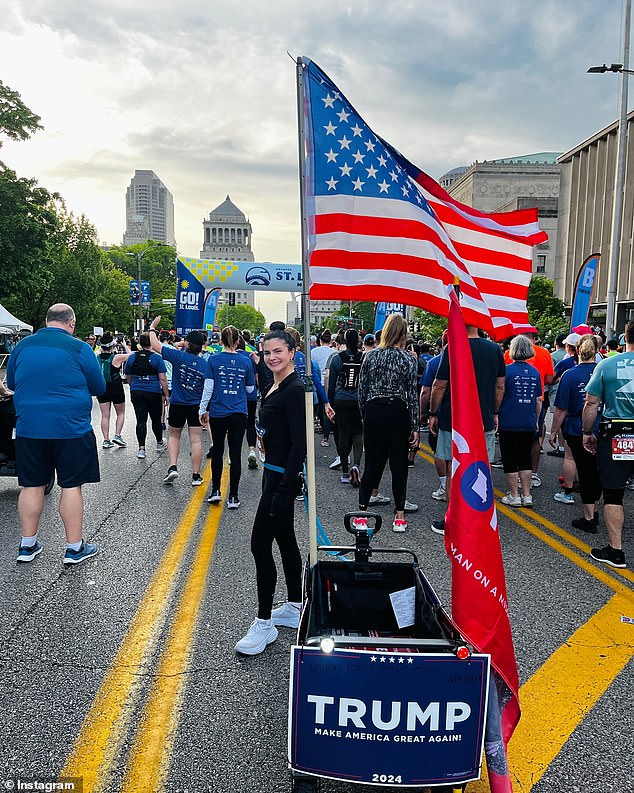 Her social media bio reads: 'Jesus is King. MAGA. America First'