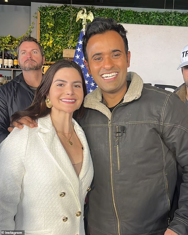 Gomez is seen with former presidential hopeful Vivek Ramaswamy