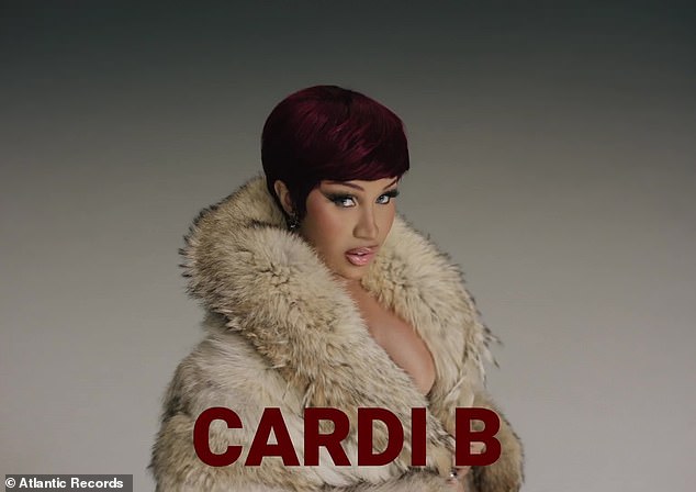 Cardi B was seen in promotional materials released for the track, which debuted in the Billboard Hot 100's ninth spot in March