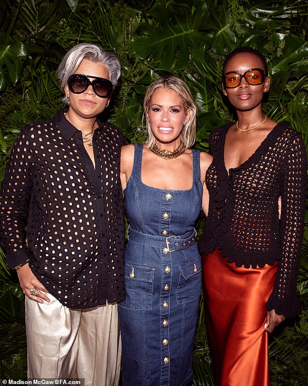 L¿AGENCE Fashion Director Tara Rudes-Dann (pictured with Victoria Brito and Faviana Matata) debuted a denim dress from the label that's not yet available