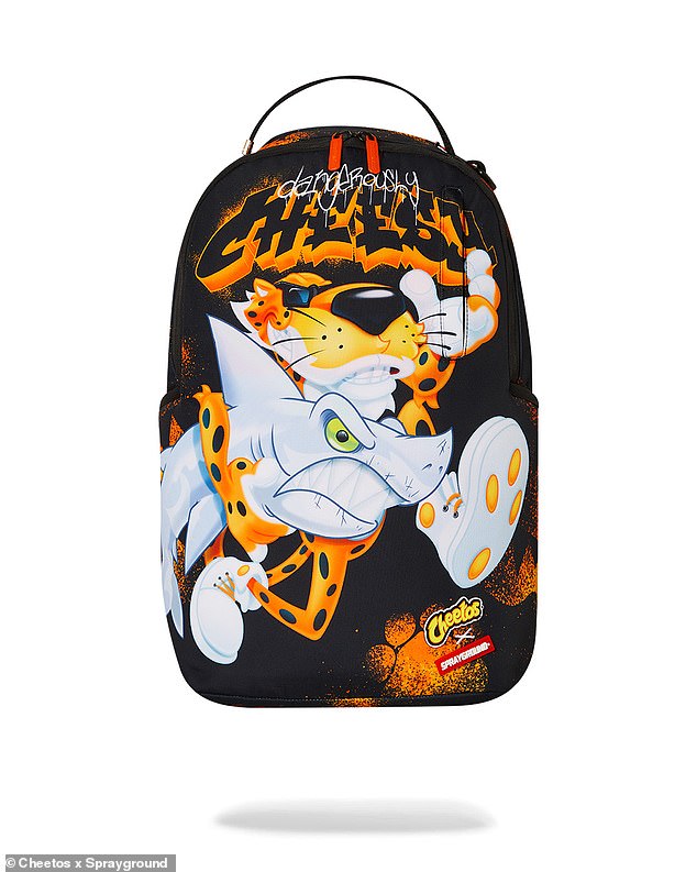 The black backpack featured the star of the collab, none other than the face of CHEETOS® Chester Cheetah